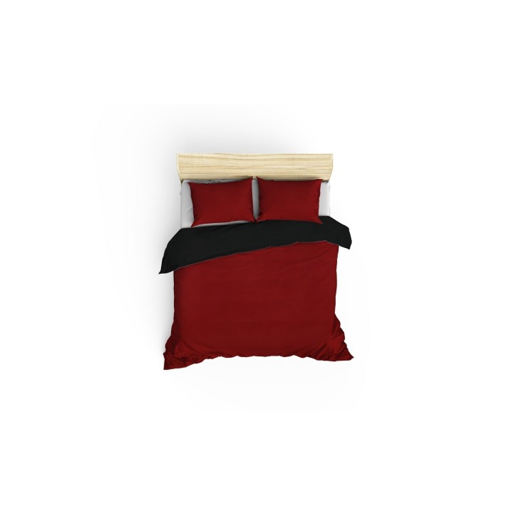 Juego ropa de cama doble Ranforce Çift Yönlü  burdeos rojo negro