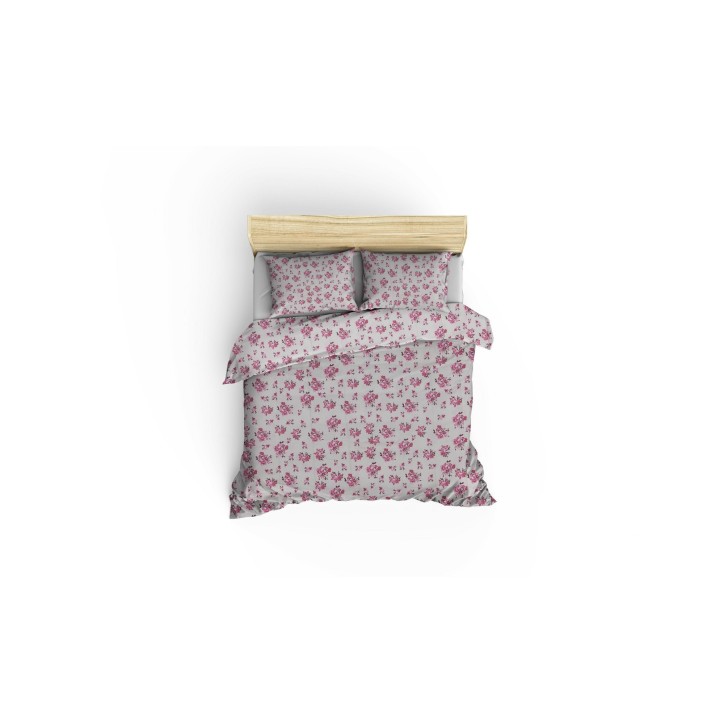 Juego ropa de cama doble Ranforce Dante marrón rosa blanco