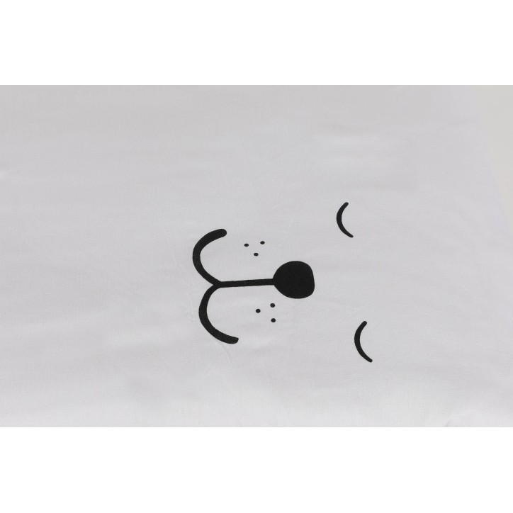 Juego ropa de cama doble Ranforce Eles  blanco negro