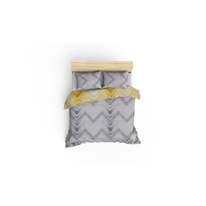 Juego ropa de cama doble Ranforce Gray amarillo gris