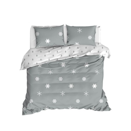 Juego ropa de cama doble Ranforce Janes  gris blanco