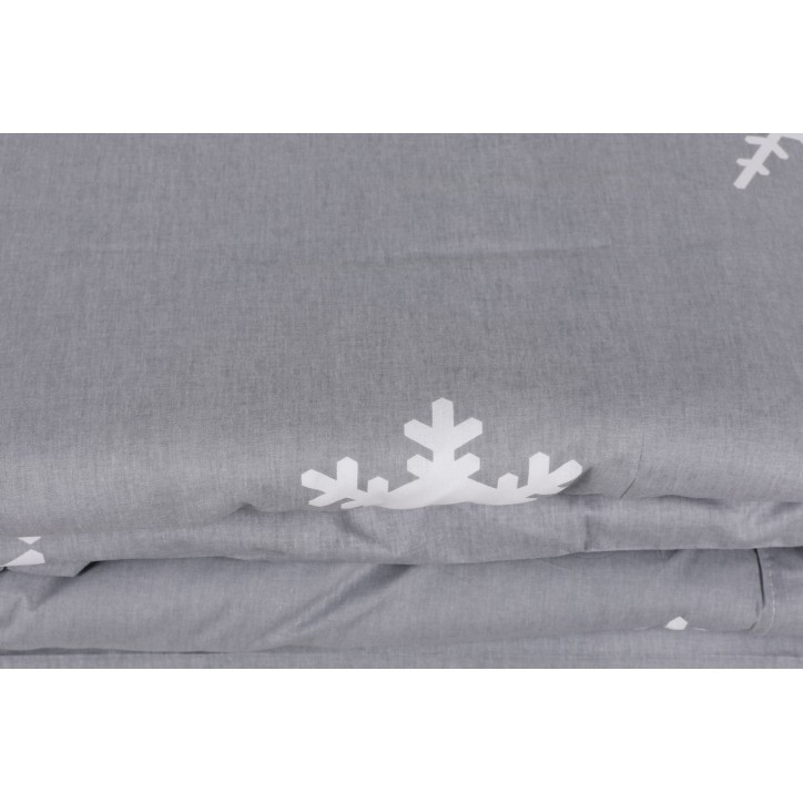 Juego ropa de cama doble Ranforce Janes  gris blanco