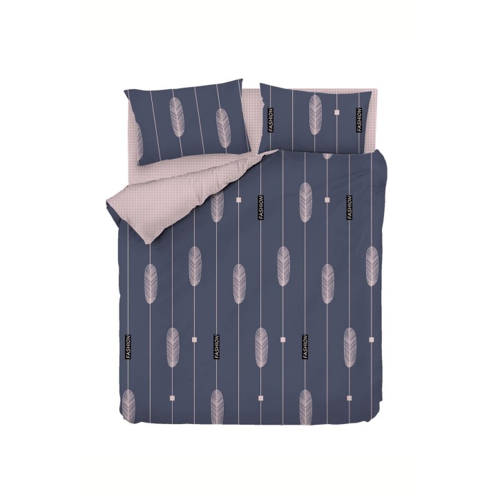 Juego ropa de cama doble Ranforce Modena  rose azul oscuro