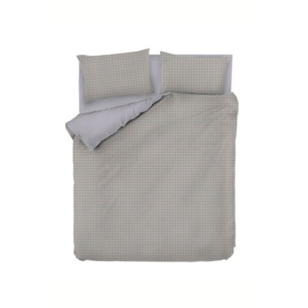 Juego ropa de cama doble Ranforce Monte  gris blanco