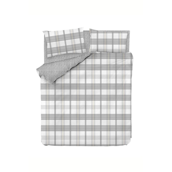 Juego ropa de cama doble Ranforce MyHome  gris blanco