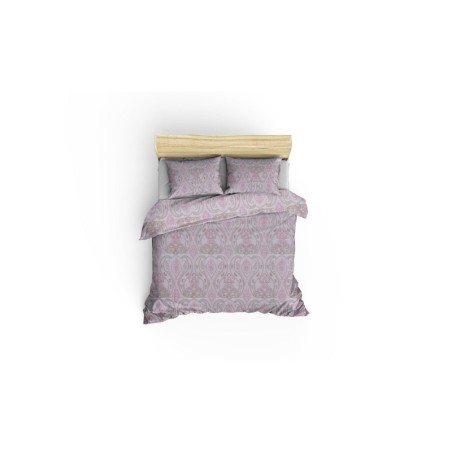 Juego ropa de cama doble Ranforce Palmira  blanco rosado