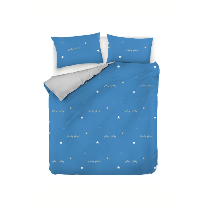 Juego ropa de cama Ranforce King Dide  amarillo gris azul