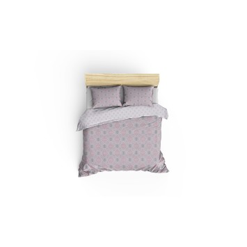 Juego ropa de cama Ranforce King Fine  blanco gris rosa