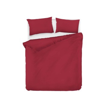 Juego ropa de cama Ranforce King Fresh Color  rojo burdeos