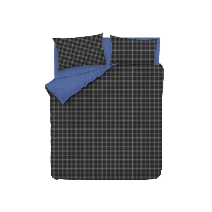 Juego ropa de cama Ranforce King Oslo  azul negro