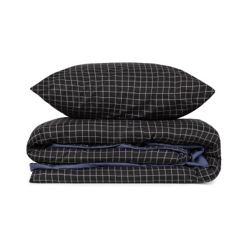 Juego ropa de cama Ranforce King Oslo  azul negro