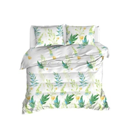 Juego ropa de cama Super King Ranforce Arta  amarillo blanco verde