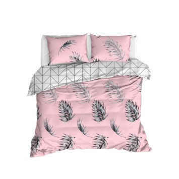 Juego ropa de cama Super King Ranforce Barbara  azul blanco rosa