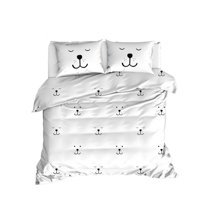 Juego ropa de cama Super King Ranforce Eles  blanco negro