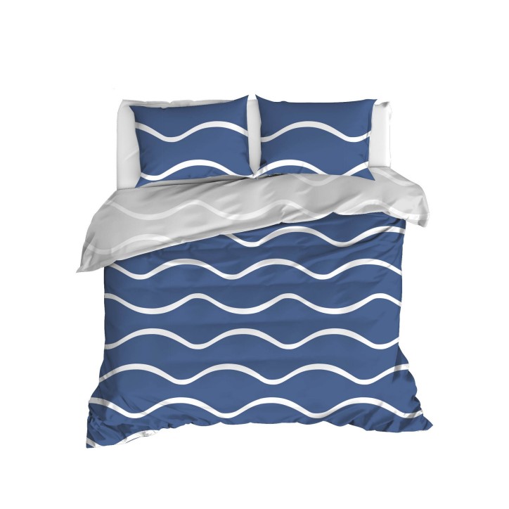 Juego ropa de cama Super King Ranforce Novia  azul blanco