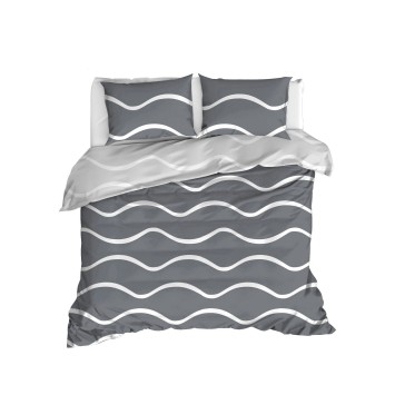 Juego ropa de cama Super King Ranforce Novia  gris blanco