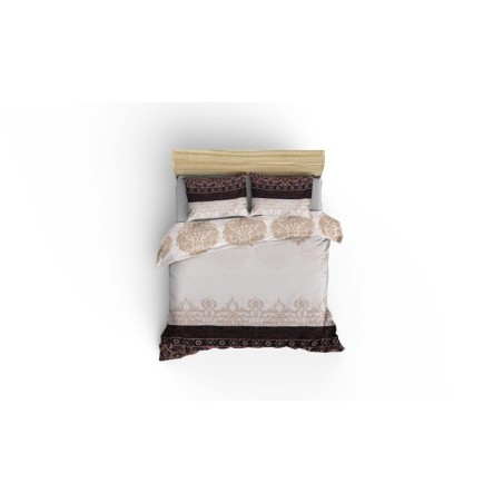 Juego ropa de cama de satén King Asrın crema antracita beige blanco