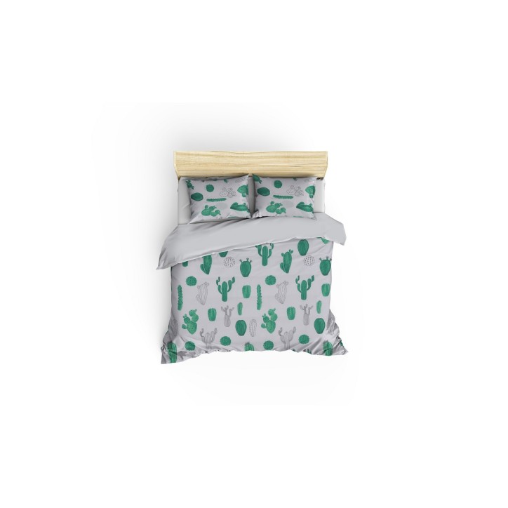 Juego ropa de cama Super King Kaktüs  blanco verde