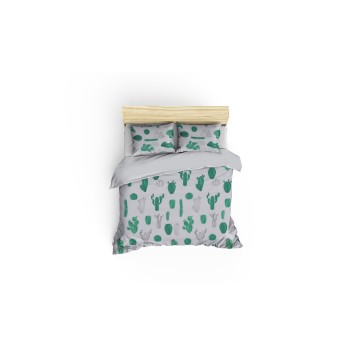 Juego ropa de cama Super King Kaktüs  blanco verde