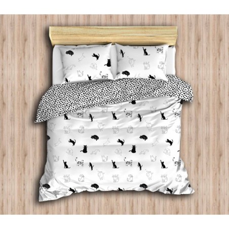 Juego ropa de cama Super King Patte blanco negro