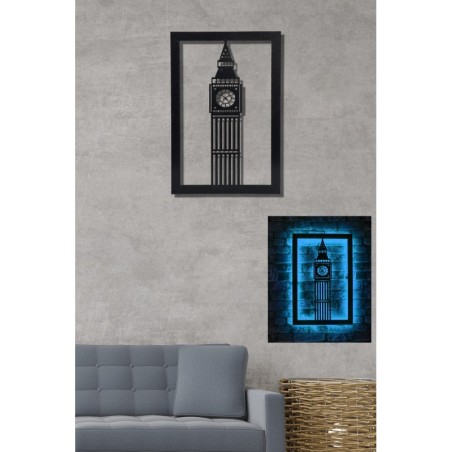 Iluminación LED decorativa Big Ben azul 60x31 cm
