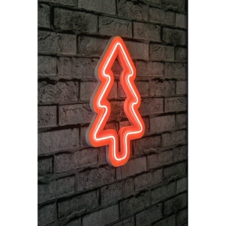 Iluminación LED decorativa de plástico Christmas Pine rojo 21x30x2 cm