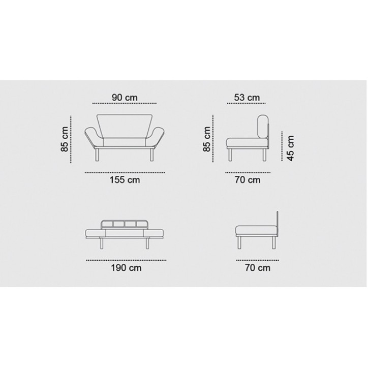 Sofá cama 2 plazas Nitta Gris