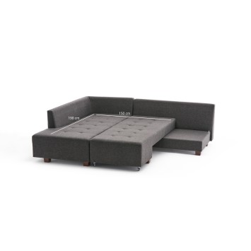 Sofá cama rinconera Manama izquierdo Antracita - 825BLC2541