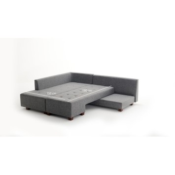 Sofá cama rinconera Manama izquierdo Gris - 825BLC1182