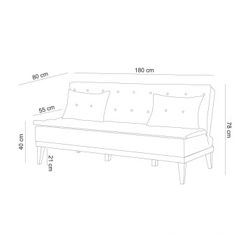 Sofá cama 3 plazas Fuoco Azul oscuro - 867UNQ1322