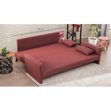 Sofá cama 3 plazas Bella Rojo burdeos - 825BLC1517