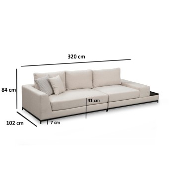 Sofá 4 plazas Line con mesa Beige - 560ARE1316