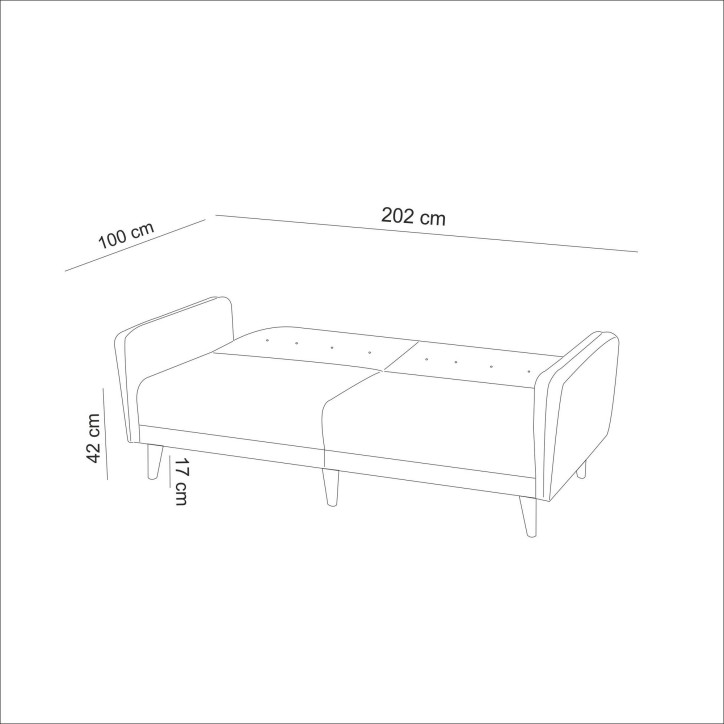 Sofá cama 3 plazas Aria Crema