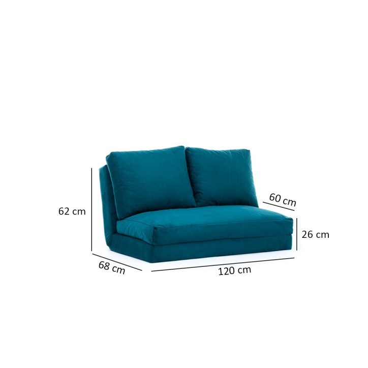 Sofá cama 2 plazas Taida Verde petróleo