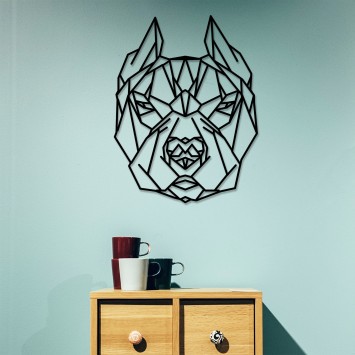 Decoración pared de metal Pit Bull negro 43x56 cm