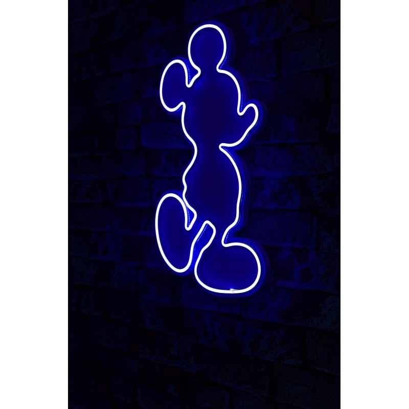 Iluminación LED decorativa de plástico Mickey Mouse azul 27x49x3 cm