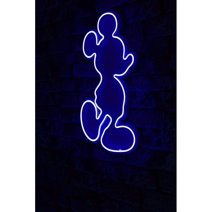 Iluminación LED decorativa de plástico Mickey Mouse azul 27x49x3 cm