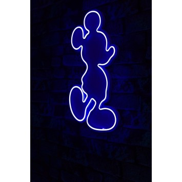 Iluminación LED decorativa de plástico Mickey Mouse azul 27x49x3 cm