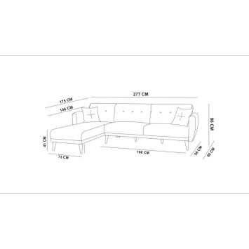 Sofá cama rinconera Aria Gris - 867UNQ1409