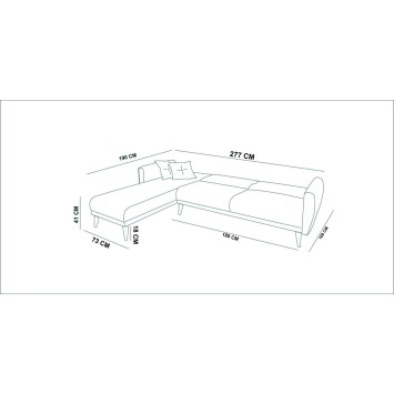 Sofá cama rinconera Aria Gris - 867UNQ1409