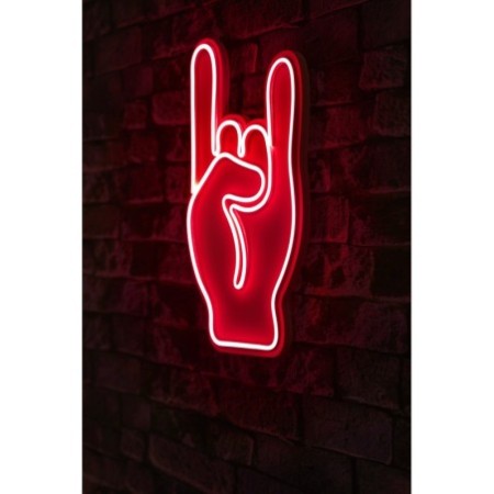 Iluminación LED decorativa de plástico Rock N Roll Sign rojo 25x44x3 cm