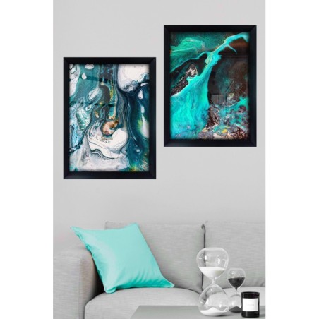 Cuadro decorativo enmarcado SYC7436502315374 multicolor 35x45 cm (2 piezas)