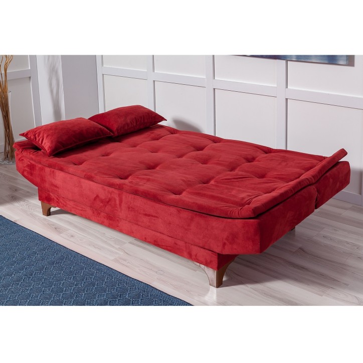 Sofá cama 3 plazas Kelebek Rojo burdeos