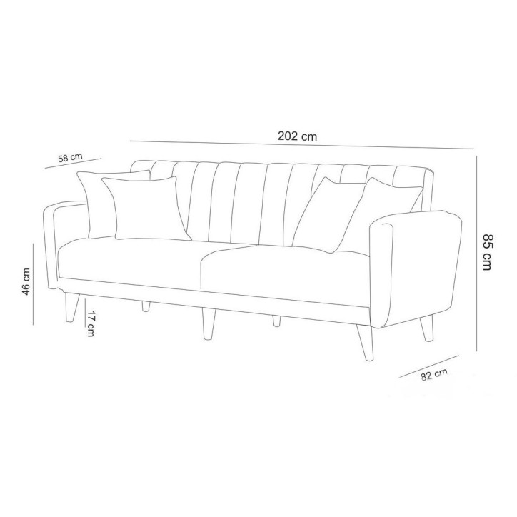 Set sofá cama sillón Aqua TKM05-1005 Crema