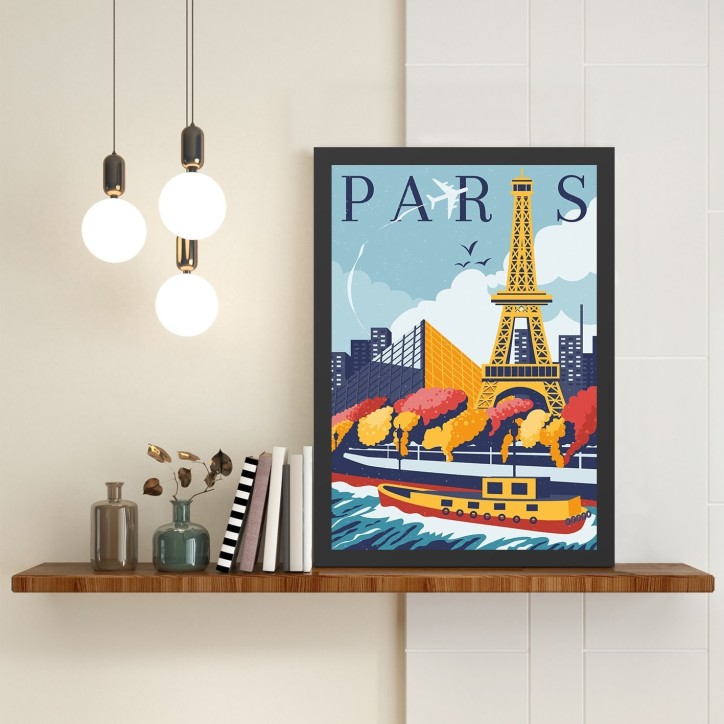 Pintura decorativa enmarcada MDF Paris 4 (40 x 55) multicolor 40x55 cm Pintura decorativa enmarcada MDF Paris 4 (40 x 55) multicolor 40x55 cm