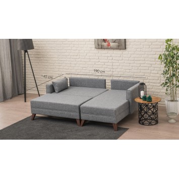 Sofá cama rinconera Bella derecho 2 Gris - 825BLC1504