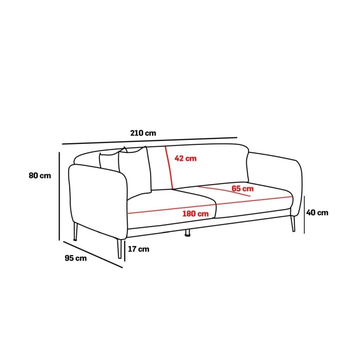 Sofá cama 3 plazas Simena Oro crema