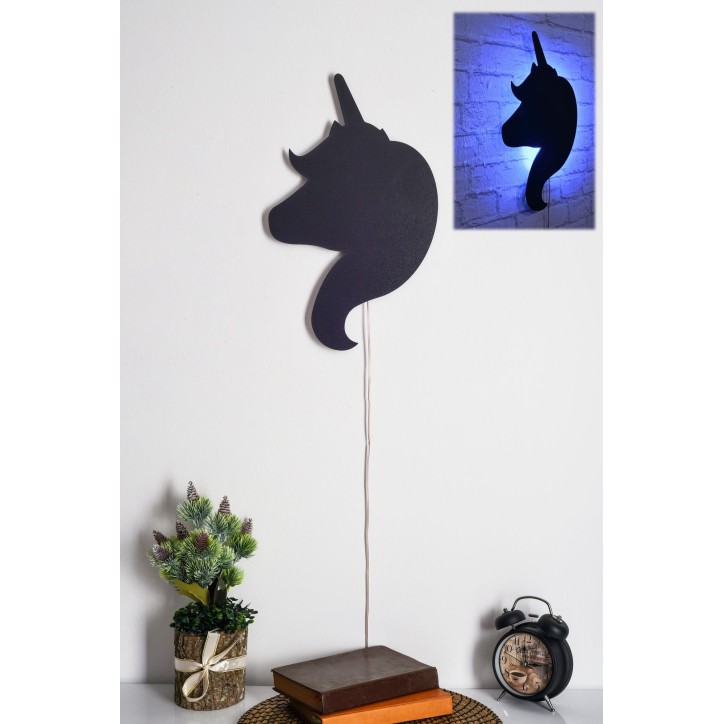 Iluminación LED decorativa Unicorn azul 26x42 cm