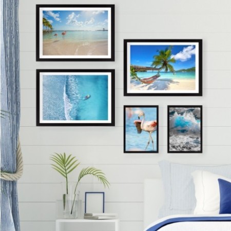 Cuadro decorativo enmarcado SET_010 multicolor 24x29 cm (2 piezas) 34x44 cm (3 piezas)