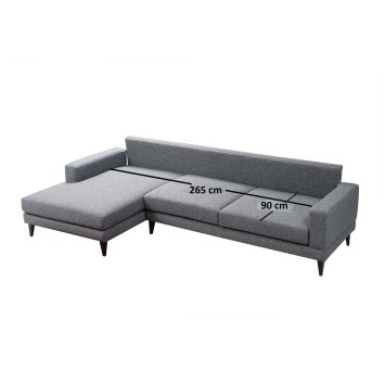 Sofá cama rinconera Nordic izquierdo Chl+3R Gris oscuro - 560ARE1112